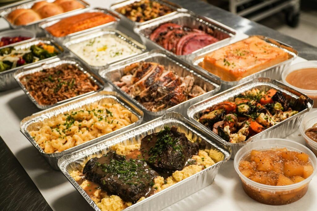 Aluminum foil containers are often used for food packaging